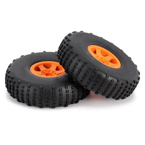 Neumáticos Coche RC para Axial para SCX10 para Wraith 90018 para RR10 para Bomber para RBX10 Plástico 2.2 "Beadlock para Buggy Bully Llanta Y Neumáticos Comp RC Crawler(Orange)