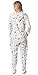 INTIMO Gilmore Girls Womens' Icons Toss Print Luke's Diner Stars Hollow Footless Sleep Union Suit (Small/Medium) White