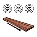 Floating Shelf Bracket - 32” Hidden Shelf Brackets, 150 LB Weight Capacity, Supports Wall Mounted Floating Shelves of Any Length, 3/4 Inch Industrial Solid Steel Support Rods Walnut Wood Works