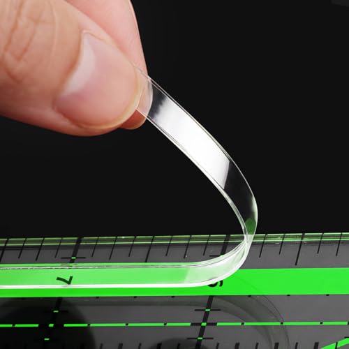 Ruler Grips Transparent Quilting Rulers Non-Slip Silicone Ruler Rings Quilt Template Grips with Strong Adhesive for Quilting Rulers and Templates (Strip 10PCS)