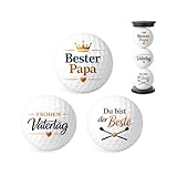 RgitFzi 3 Stück Golfbälle Set mit Grußkarte in Röhre, Lustiges Vatertagsgeschenk für Papa, Bester Papa Geschenke & Golf Geschenke, Premium Golfball Golf Zubehör Herren für Geburtstag