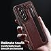 Fofvccv for Samsung Galaxy Z Fold 7 Wallet Case with S Pen Holder & Card Slots, Slim PU Leather Shockproof Business Protective Cover with Kickstand for Galaxy Z Fold7 SKB Brown