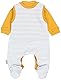 TupTam Baby Mädchen Jungen Strampler mit Langarmshirt Aufdruck Spruch 2 teilig, Farbe: Biene Gelb/Streifen Grau, Größe: 56