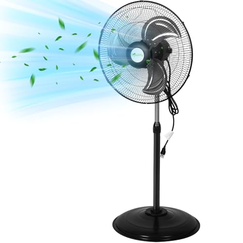 hykolity 18' 3850 CFM High Velocity Pedestal Oscillating Fan, 3-Speed Heavy Duty Industrial Metal...
