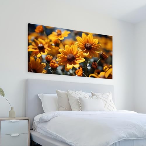 Impression sur toile tournesol JGGXHM jaune avec cadre interne - 3