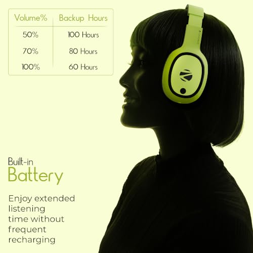 ZEBRONICS Thunder Bluetooth Wireless On Ear Neon Yellow (Zeb-Thunder) - Image 4