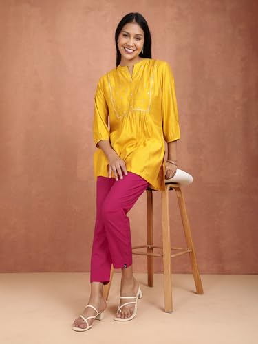 Image of TWIN BIRDS Women Cotton Kurti Pants | Straight Fit Ethnic Daily Trousers