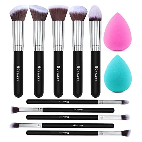 BEAKEY Set de Brochas de Maquillaje con Esponja (10+2 Piezas) Cover