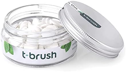 TBRUSH Vegan Toothpaste Tablets | 90pcs Spearmint | with-Fluoride 1400 ppm | Whitening, Anti-Cavity | %100 Natural Sustainable | Plastic, Gluten, Glycerin, SLS Free