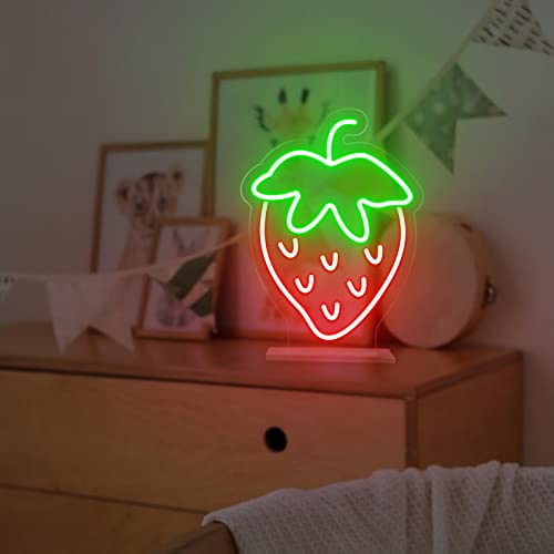 Lámpara de Mesa Neon Fresa LED 10x7 Pulgadas miniatura 2
