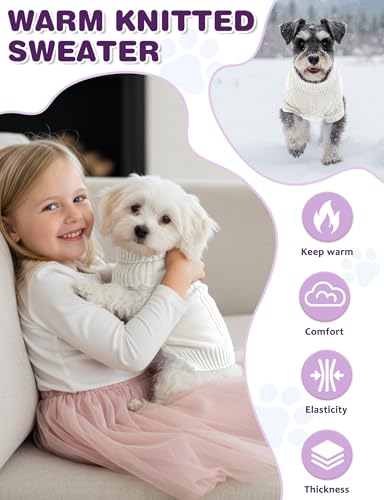 Image of Dog Sweaters for Small Medium Large Dog, Classic Turtleneck Pet Clothes Warm Thermal Doggy Winter Coat, Thick Double Knitting Collar Pullover Cold Weather Puppy Jacket for Indoor & Outdoor Wear