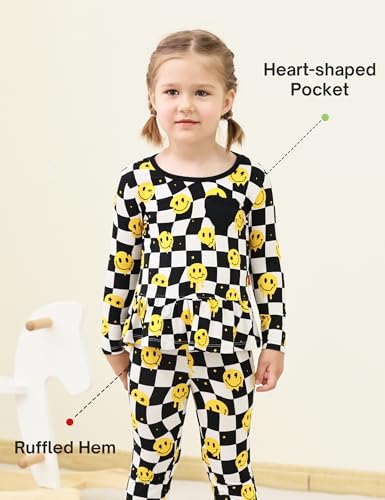 Image of Bamboo Viscose Toddler Girl Blouse Top Long Sleeve Ruffle Hem Shirt for Girls