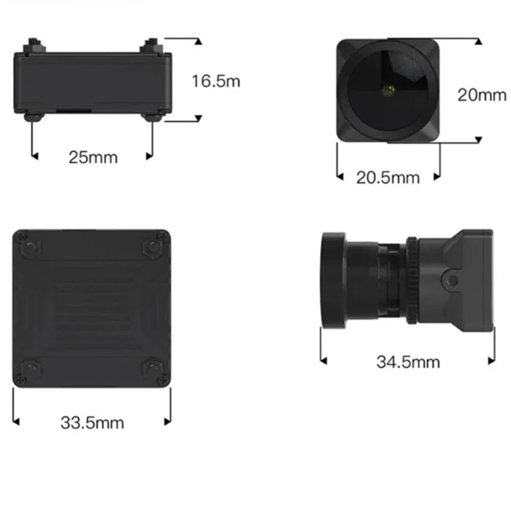 Telecamera analogica notturna senza luce da 1 pz con telecamera a infrarossi con sensore FOV 120 ° AI BOX adatto for drone FPV 1500TVL