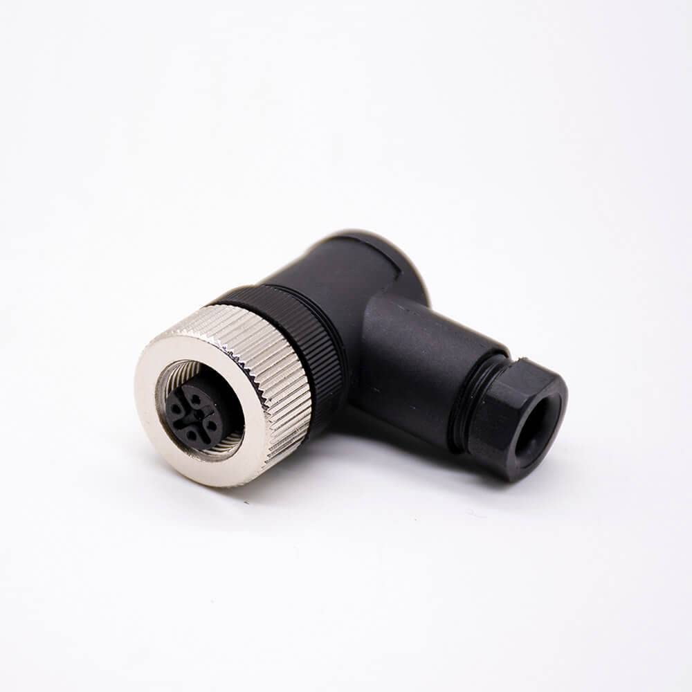 Elecbee M12 5 Poli Femmina Connettore, A Codice IP67 Impermeabile, 5 Pin, 90 Gradi, Aviazione, Non Schermato, Attuatore, Circolare per Modulo Fieldbus