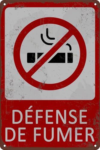 Défense De Fumer, cartel de metal con texto en inglés 'No Smoking', accesorios para decoración de pared para bares, restaurantes, cafeterías, pubs, hogar, interior, exterior, regalo para hombres y