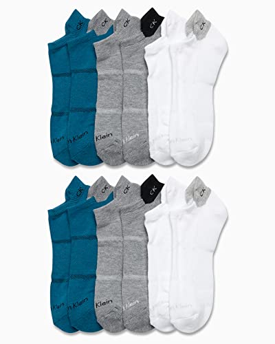 Calvin Klein Men's No Show Lightweight Cushioned Low Cut Socks - 12 Pack (Size: 7-12)2