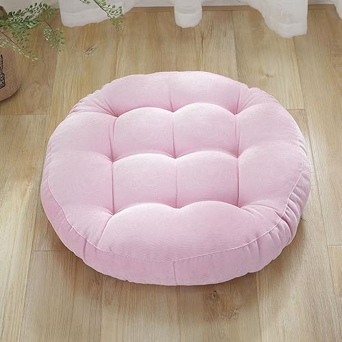 Surwin Coussin de Sol Coussin Chaise, Coussin Rond Coussins de Jardin Coussin Sol Tatami pour Yoga Méditation Tea Party Balcon Salon Enfant Adultes...