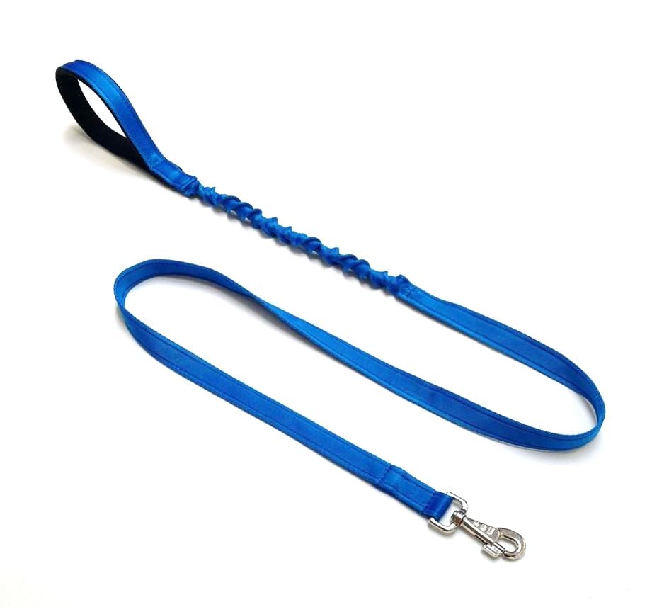 Dog Lead With Shock Absorbing Bungee Cord Training Walking Leash Soft Padded Handle (76" (1.9 Metres), Electric Blue) — image 1
