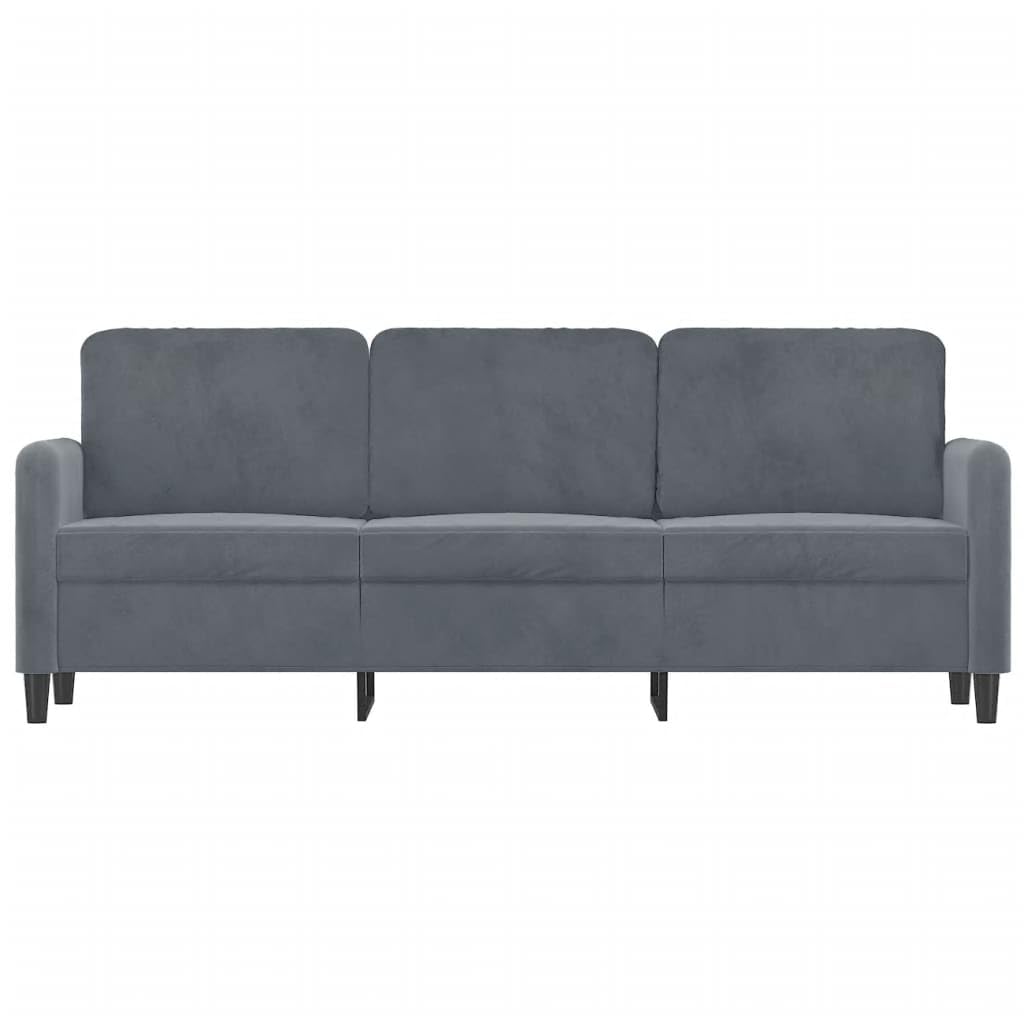 vidaXL Sofá de 3 plazas Terciopelo Gris Oscuro 180 cm