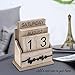 Notakia Perpetual Calendar Wooden Calendar Blocks Vintage Wood Block Calendar for Home Office Desk Accessories Week Month Date Display (Wood Color Home)