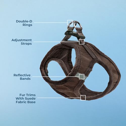 Voyager Step-In Plüsch-Hundegeschirr by Best Pet Supplies - Step-In-Westengeschirr für kleine und mittelgroße Hunde, Weicher Plüsch, Schokolader, Size XS - Brust 33-37 cm