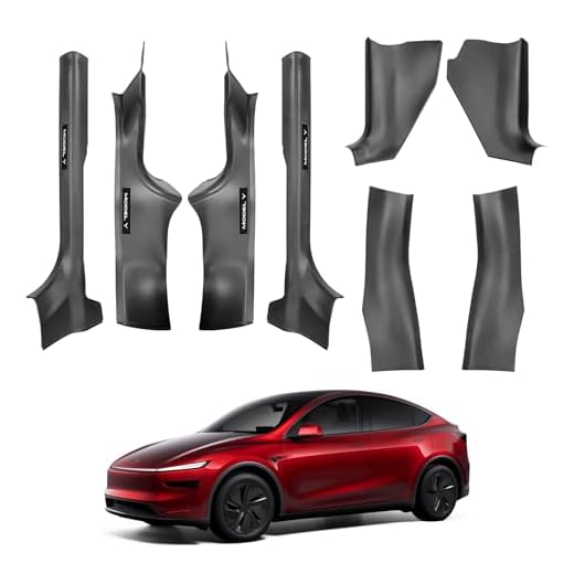 KUNIST 8PCS Door Sill Protector for Tesla Model Y Juniper Door Entry Guard Anti-Kick Full Protect Door Entry Cover for 2025-2026 New Model Y Juniper Interior Accessories(Carbon Fiber Pattern)