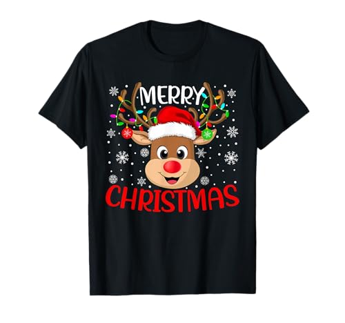Merry Christmas Reindeer Xmas Family Matching Men Women Kids T-Shirt