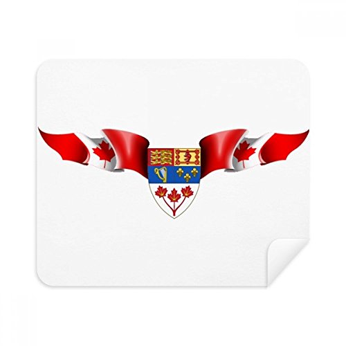 Canada Flag National Emblem Cleaning Cloth Screen Cleaner 2pcs Suede Fabric