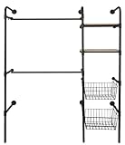 SSWBasics Boutique Vintage Hand Distressed Industrial Clothing Rack Wall Mounted System Kit 4 - Wall Closet Solution, Industrial Clothing Rack Wall Mounted for Stylish and Organized Storage