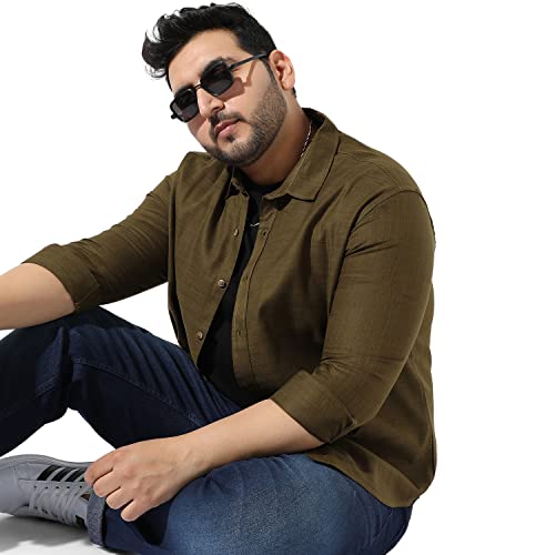 Image of Instafab Plus Men's Button Up Regular Fit Shirt for Casual Wear Modern Clothing Shirt Crafted with Regular Sleeve, Comfort Fit & High-Performance for Everyday Wear
