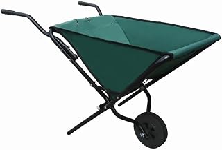 Faltbare Schubkarre - Faltschubkarre - robuster Stahlrahmen - 112 cm x 72 cm x 73 cm - 600 D Oxford Gewebe - Gartenkarre - Aufhängbar - Schiebkarre, Grün/Schwarz