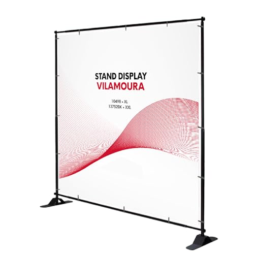 Banner Publicitario Extensible y Ajustable Vilamoura – Doble Cara, Estructura de Acero, Fácil Montaje, para Eventos y Ferias, Uso Interior, Incluye Bolsa