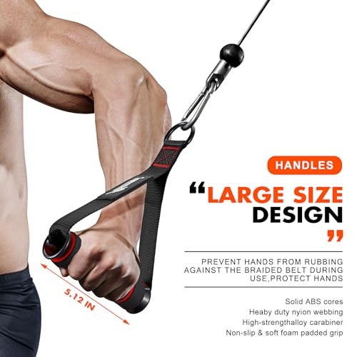 HPYGN Exercise Handle, Replacement Fitness Equipment for Pilates, Yoga, Strength Trainer, Pull Down Home Gym Red, Grey, Blue Working Out Handle