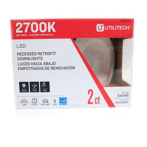 Utilitech 2 Pack 65 Watt Equivalent White Dimmable Led