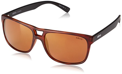 Revo Unisex RE 1019 Holsby Square Polarized UV Protection Sunglasses, Matte Dark Tortoise