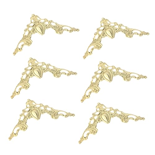 ARTIBETTER 50pcs Yellow Flower Sticker Corners for Books Metal Book Corner Covers Decorative Box Edge Protectors