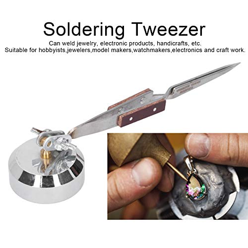 Pince à épiler troisième main avec base stable pour soudure et réparation bijoux