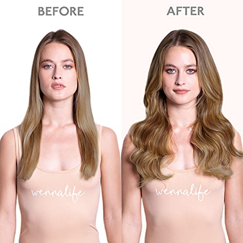 Image of WENNALIFE Wire Hair Extensions Real Human Hair 14 inch 75g Balayage Chocolate Brown to Honey Blonde Remy Hair Invisible Transparent Wire Straight Reusable Natural Easy to Apply Reusable for Volume