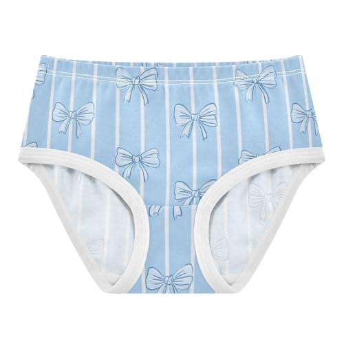 Wusikd Blue Bows Stripes Girls' Underwear Cotton Girls Briefs Soft Toddler Underwear 2T