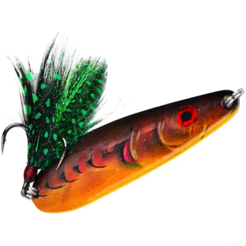 Cuchara de hundimiento Señuelo de pesca de aleación de zinc 19g con vibración y ojos 3D para uso en aguas profundas y precisión de fundición (B)