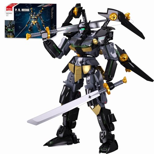Sluban Mech Robot Building Toys, Black Bat Robot Mecha Building Kit with Two Knife, Collectible Gift for Teens Boys 8+, Compatible with Lego Mech Set, 534 PCS