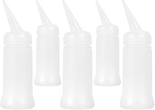Minkissy 5pcs Plastic Squeeze Dispensing Bottles Salon Hair Dye Tint Color Squeezable Applicator Bottle for Crafts Art Hair Color 120ml
