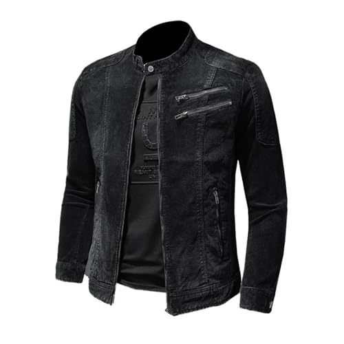 Spring jacket stand-collar motorcycle men's jacket