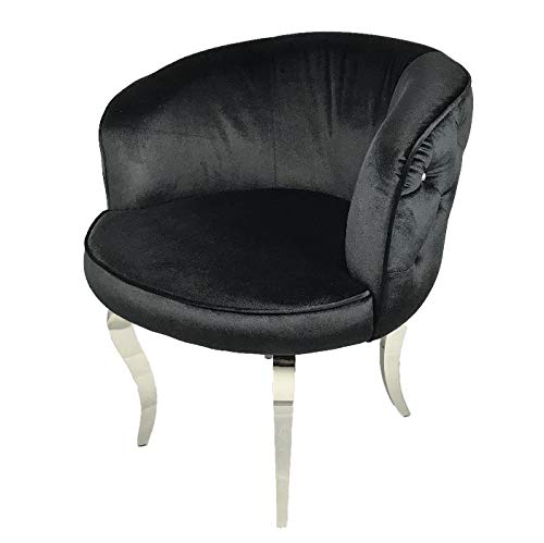 Luxury Black Glamour Chrome Art Deco Shabby Chic Wedding Dressing Lounge Chair