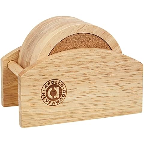 Apollo Multi-Colour Rubber Wood Coaster Set Cover