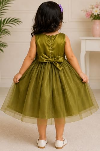 Image of TotzTouch Baby Girls Party Dress | Sleeveless Dress with Embroidered Belt for Birthday Baby Stylish Dress