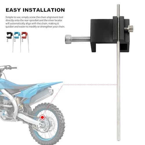Image of Motorcycle Chain Alignment Tool,Aluminium Chain Adjusting Tool For ATV Sprocket Sport Dirt Bike Motor Scooter Repair Parts-Black