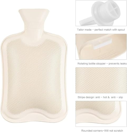 Image of Pain Relief Hot Water Bag with Soft Plush Cover for Hot & Cold Therapy, Leak Proof Heating Water Bag for Back Pain, Cramps & Body Pain Relief (Pink, 500 ML)