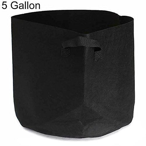 FOReverweihuajz Black Fabric Grow Bags,Round Aeration Container Pot(Maximum 7 Gallon/Minimal 1 Gallon),Vegetable Plant Pouch
