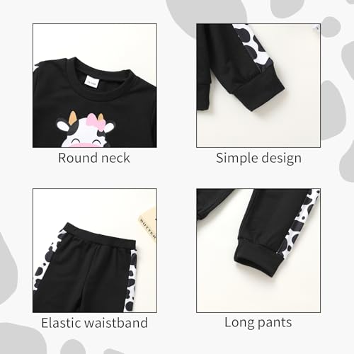 YOUNGER TREE Baby Girl Fall Clothes Toddler Sweatsuit Butterfly Print Long Sleeve Sweatshirt Top and Sweatpants Set4